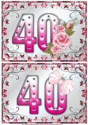 40th Female Rose and Butterfly Toppers