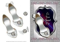 Shoe Special Day Card Front with Decoupage