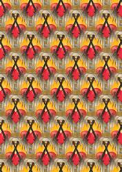 You Rock Guitars and Flaming Heart Background