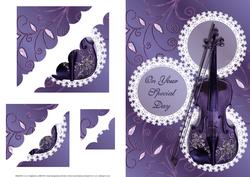 Purple Violin Special Day Deckle Edge Stacker