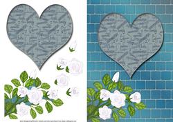 Wall of Love Heart and Roses Card Front
