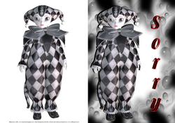 Scampixie Crying Clown Sorry Card Front