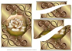 Golden Roses Bottom Wave Stacker Card