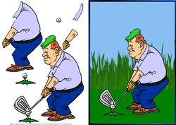 Anyone for Golf Card Front with Decoupage