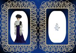 Vintage Lady in Blue Insert