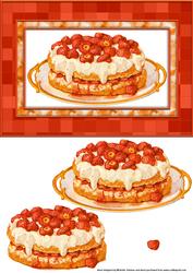 Strawberry and Cream Cake Card Front with Decoupage