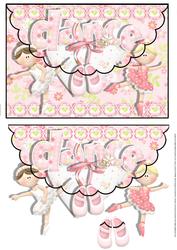 Cute Twinkle Toes Ballerina Scallop Envelope Card