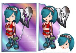 Cute Goth Girl Scalloped Edge Envelope Card