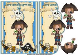 Cute Pirate Scalloped Edge Envelope Card