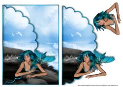 Mermaid Scalloped Edge Envelope Card