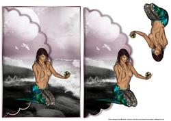 Magical Mermaid Scalloped Edge Card