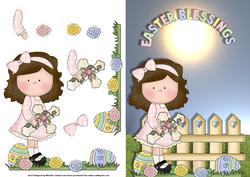 Easter Blessings Card Front with Decoupage