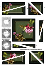 Hummingbird and Fuschia Triangle Spiral Edge Stacker