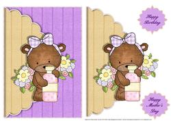 Relax Cute Female Teddy Bear Scalloped Edge Envelope Card