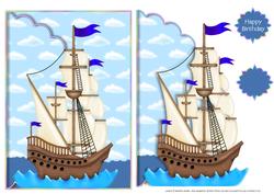 Ships Ahoy Scalloped Edge Envelope Card
