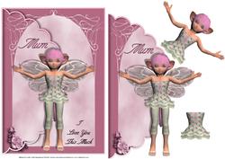 Mum I Love You This Much Scalloped Edge Envelope Card