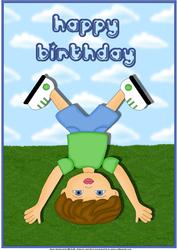 Cartwheel Kid A4 Card