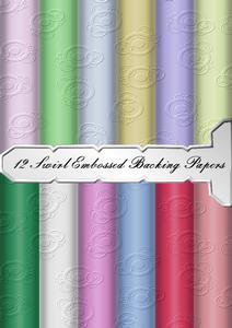 12 A4 Swirls Embossed Backing Papers