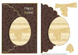 White Chocolate Easter Egg Scalloped Edge Envelope Card