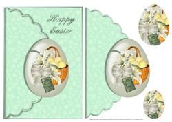 Religious Easter Egg Scalloped Edge Envelope Card
