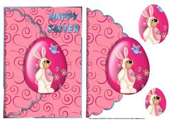 Easter Bunny Egg Scalloped Edge Envelope Card