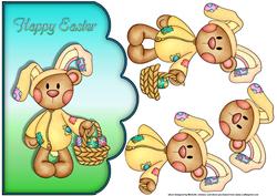 Cute Easter Bunny Scalloped Edge Card
