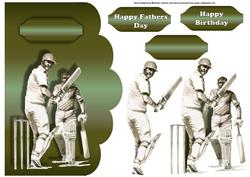 Cricket Fathers Day or Birthday Scalloped Edge Card