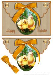 Baby Chicks Easter Egg Scalloped Edge Envelope Card