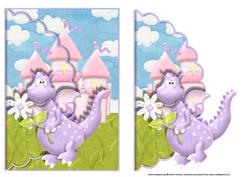 Fairytale Dragon Scalloped Edge Envelope Card