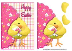 Cute Easter Chick Scalloped Edge Envelope Card