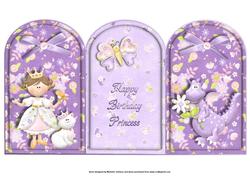 Cute Princess and Dragon Arch Tri Fold Card