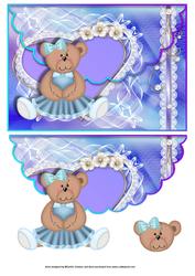 Cute Teddy Bear Scalloped Edge Envelope Card
