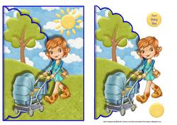 Proud Mum New Baby Boy Scalloped Edge Envelope Card