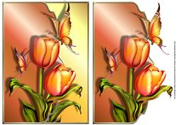 Beautiful Butterflies and Tulips Envelope Card