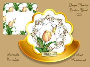 Beautiful Butterfly and Tulips Scalloped Rocker Card Kit