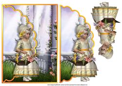 Picking Flowers Scalloped Edge Envelope Card