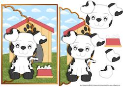 Cute Spotted Puppy Scalloped Edge Envelope Card