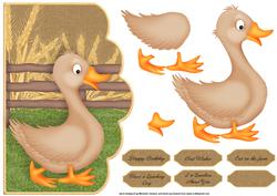 Little Duck Out on the Farm Scallope Curve Card