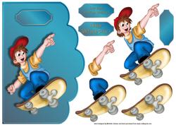 Skater Dude Scallope Curve Card