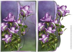 Lavender Roses Fancy Scalloped Edge Envelope Card