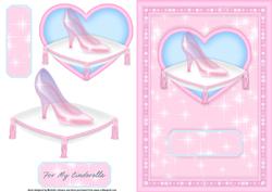 My Cinderella Card Front with Decoupage