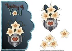 Thinking of You Flowers in a Pocket Scallope Curve Card