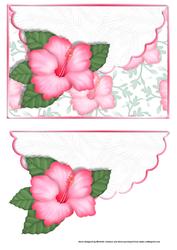 Pink Hibiscus Scalloped Edge Envelope Card