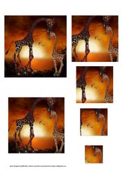 Motherly Love (giraffes in the Sunset)offset Pyramid