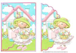 Little Miss Spring Scalloped Edge Envelope Card