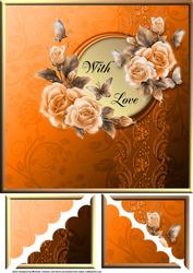 8x8 Approx Butterflies and Roses Corner Stacker