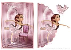 Cute Ballerina Scalloped Edge Envelope Card