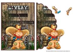 Cute Cowboy Scalloped Edge Envelope Card