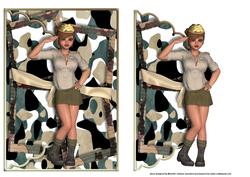 Soldier Girl Scalloped Edge Envelope Card