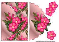 Bright Pink Hibiscus Scalloped Edge Envelope Card